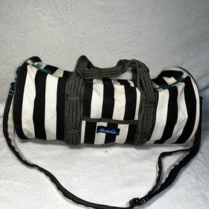 Kavu black and white stripe bitsy "16" duffle bag